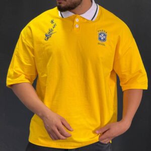 تیشرت یقه دار برزیل گلدوزی دونخ