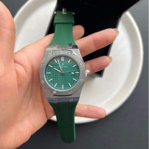 ساعت مچی مردانه اودمار پیگه (Audemars Piguet)  صفحه سبز بند سیلیکونی ، کیفیت مستر